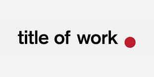 Title of Work